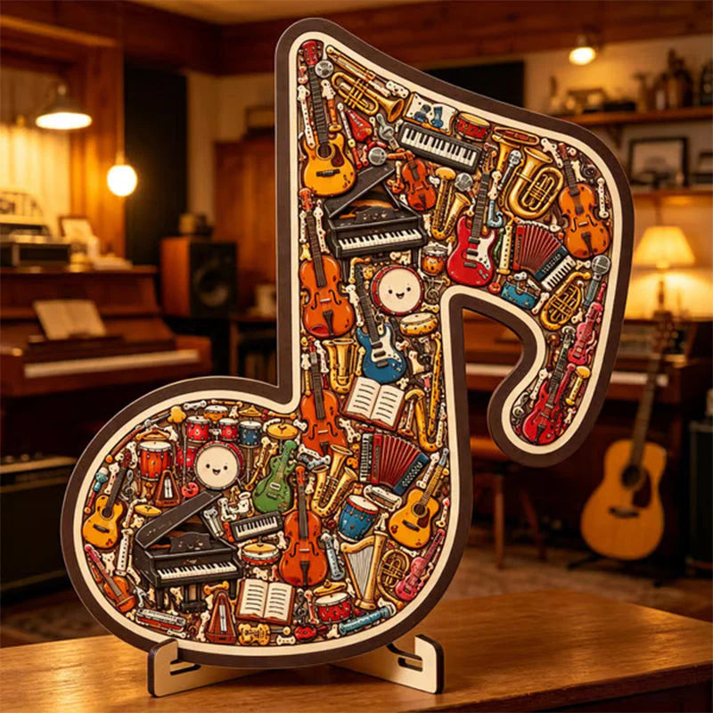 🎸 Vychutnajte si kreatívnu hudobnú výzvu – Puzzle v tvare dreveného hudobného nástroja – Platba pri prevzatí 🧩