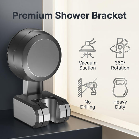 🚿Držiak na sprchovú hlavicu bez vŕtania ｜360° otočná sprchová prísavka🌟