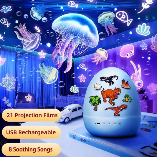 Časovno omejen 50 % popust 💤DINODREAM glasbeni projektor nočna lučka, dinozaver zvezdno nebo morska deklica sanjska pomoč pri spanju🌌