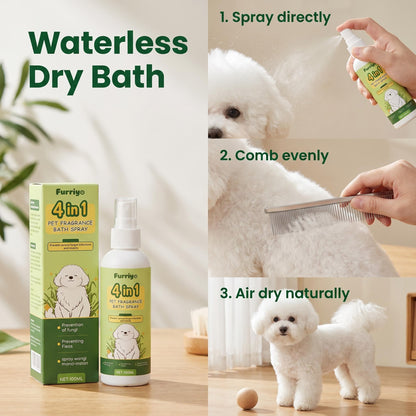 Časovo obmedzená zľava 50 % 🌿 Suchý šampón pre domáce zvieratá 4 v 1 v spreji - zázrak bezvodého čistenia s prírodným rastlinným extraktom 🐶