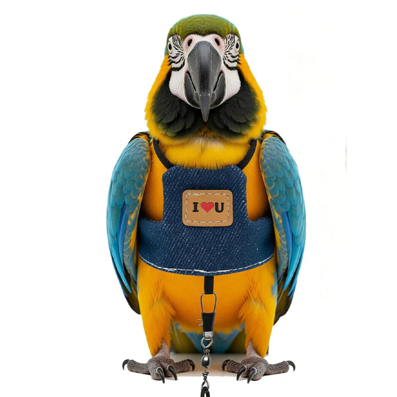 🐦Časno omejen 50 % popust💖 Zračni ptičji jopič z vezenim srčnim vzorcem, idealen za sprehod s ptico