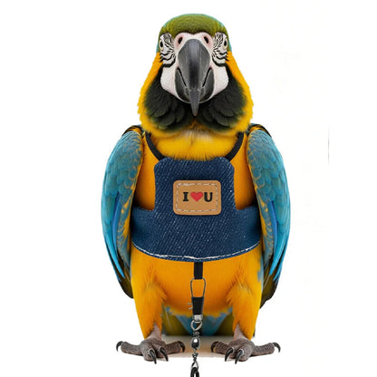 🐦Časno omejen 50 % popust💖 Zračni ptičji jopič z vezenim srčnim vzorcem, idealen za sprehod s ptico