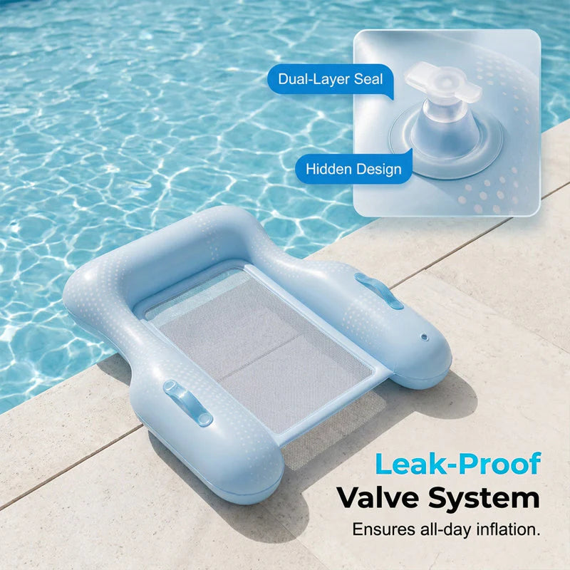 🏊‍♀️☁️Multifunkčná nafukovacia plávajúca posteľ, ergonomické ležadlo k bazénu, nevyhnutnosť na dovolenky a vodné aktivity