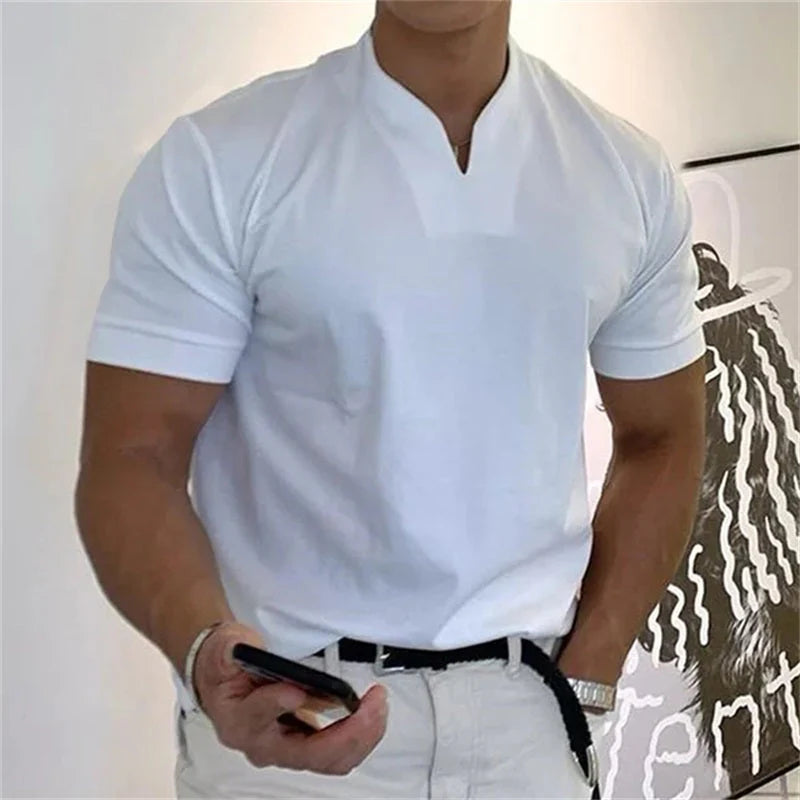 👕Pánske elegantné krátke rukávy fitness tričko