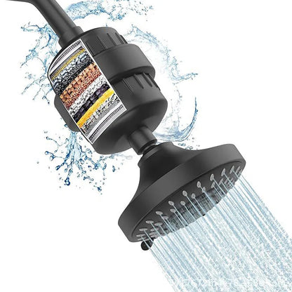💧20-vrstvová sprchová hlavica s filtráciou vody｜5 nastavení prietoku vody pre zlepšenie tvrdej vody a starostlivosti o pokožku🚿