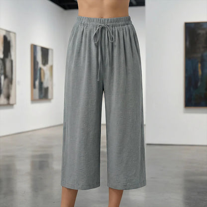 👖Dámske capri nohavice s elastickým pásom a šnúrkou