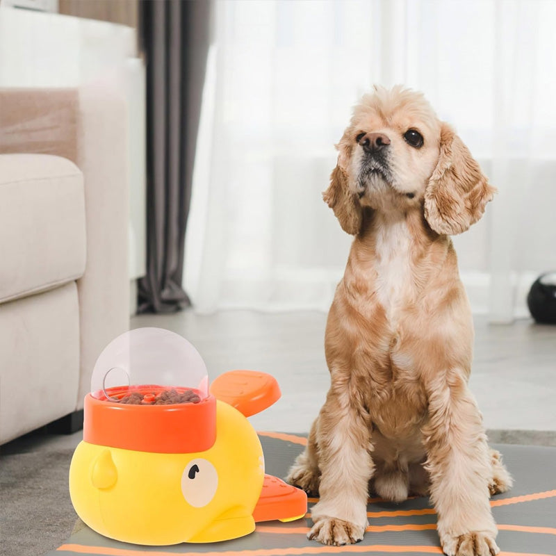 🦆Malá žltá kačička - hračka na dávkovanie jedla stlačením, kŕmidlo pre psov 2 v 1 na vzdelávacie a pomalé kŕmenie🧩✨