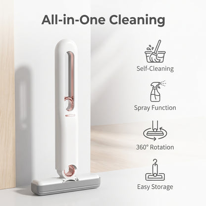 🧹Mini mop s rozprašovačom bez použitia rúk｜360° otočný stolný mop do kuchyne a kúpeľne🏠💧