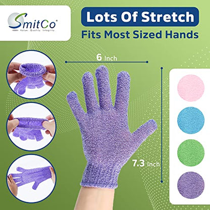Sada exfoliačných sprchových rukavíc – hlboko čistiaci telový peeling, masážna rukavica pre kúpeľné procedúry