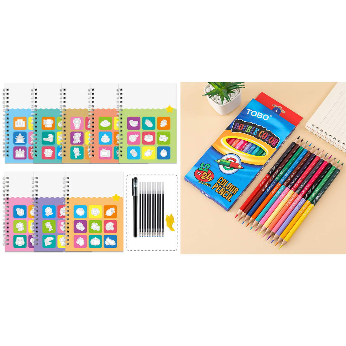 Kreslící knihy s drážkami pro děti