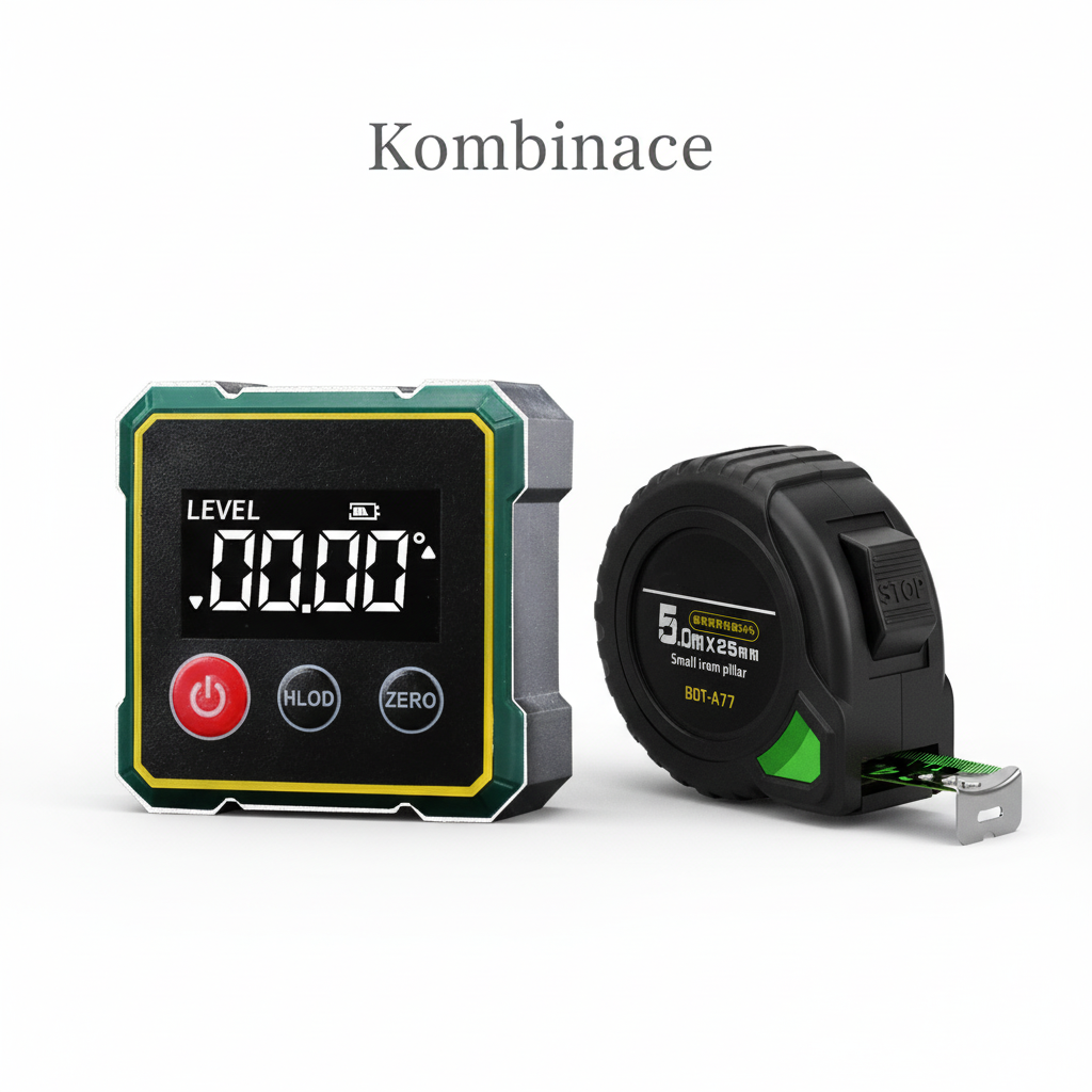 📐4 stranný magnetický digitálny uhlomer s laserom