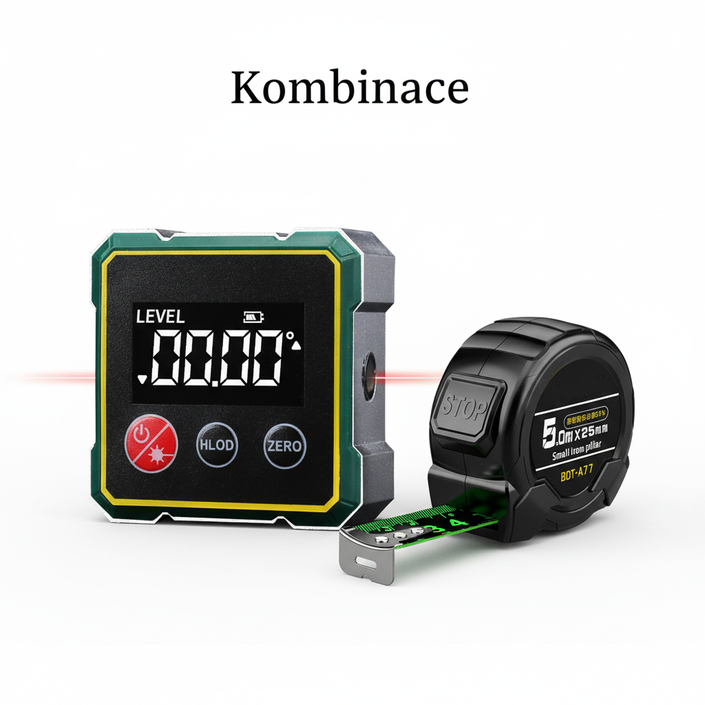 📐4 stranný magnetický digitálny uhlomer s laserom