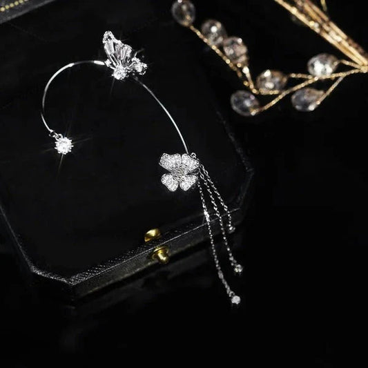 Náušnice Butterfly Tassel Ear Cuffs: sofistikované a elegantné