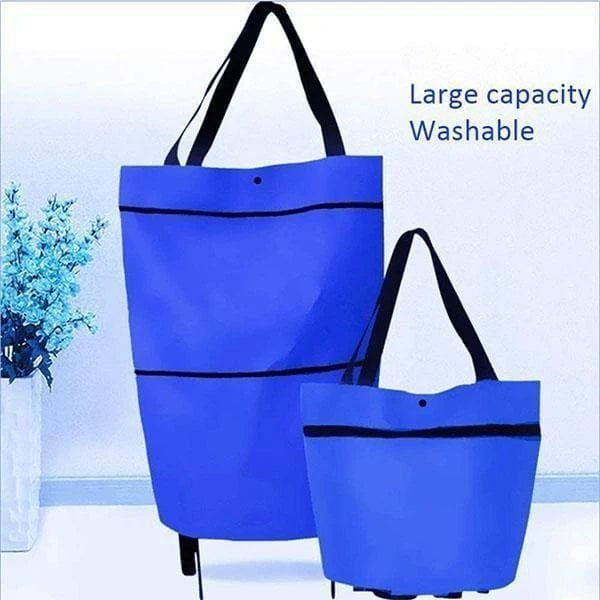 🛒Časno omejen 50 % popust⚙️ Zložljiva nakupovalna torba na kolesih 2 v 1, vsestransko nakupovalno orodje, ki ga lahko nosite ročno ali vlečete s seboj.