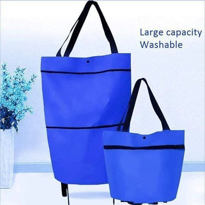 🛒Časno omejen 50 % popust⚙️ Zložljiva nakupovalna torba na kolesih 2 v 1, vsestransko nakupovalno orodje, ki ga lahko nosite ročno ali vlečete s seboj.