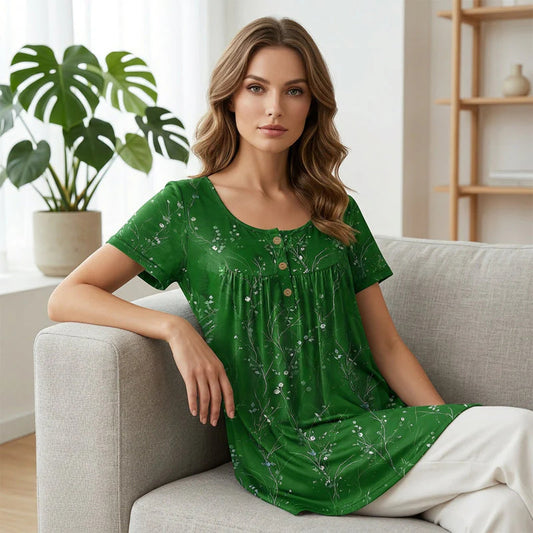 🌸Časovno omejen 50 % popust✨Zelena cvetlična plisirana dolga jopica, poletni vitki in laskavi ženski top