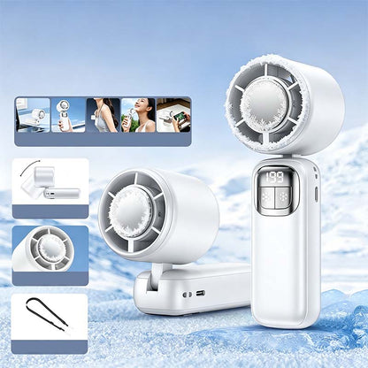 ❄️Skladací ventilátor 5 v 1 s polovodičovým chladením｜199 úrovní rýchlosti vetra, dlhá výdrž batérie, prenosný ventilátor na ľad✨