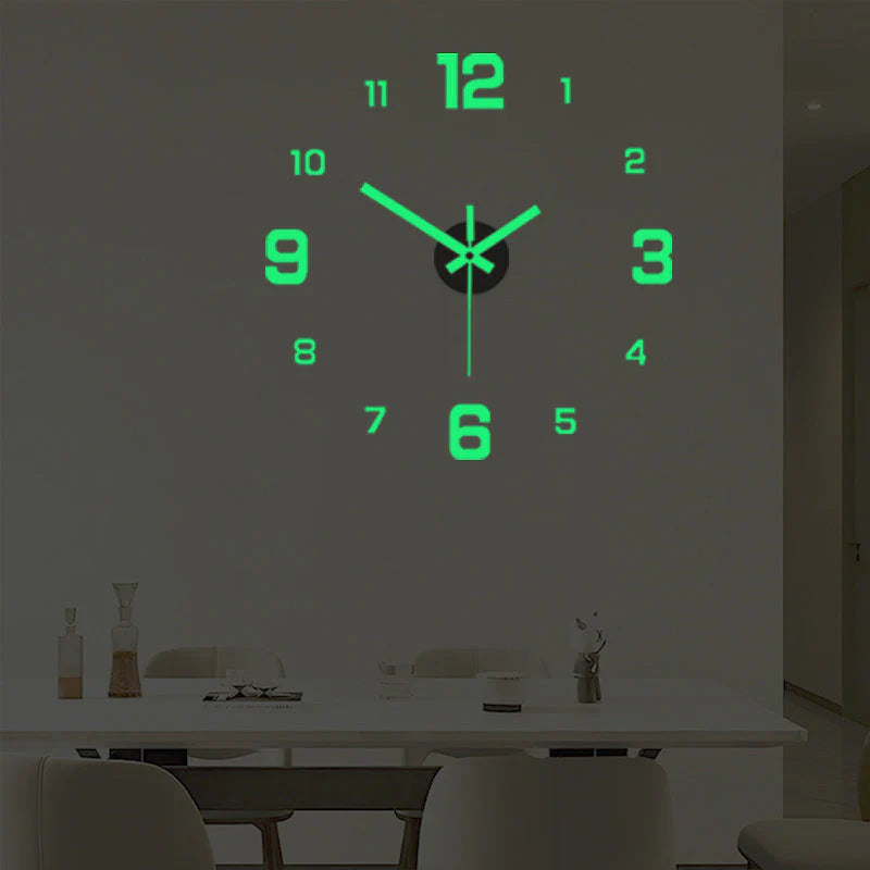 ⏰DIY 3D svietiace nástenné hodiny｜Tiché, dekoratívne hodiny do spálne bez vŕtania✨