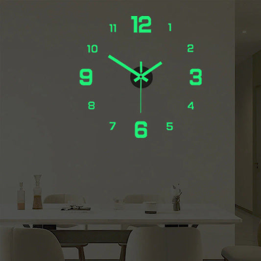 ⏰DIY 3D svietiace nástenné hodiny｜Tiché, dekoratívne hodiny do spálne bez vŕtania✨