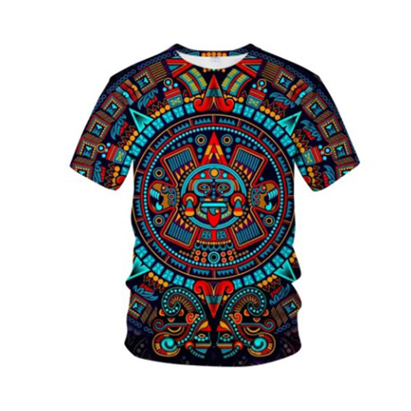 Pánske tričko s krátkymi rukávmi v štýle vintage tribal