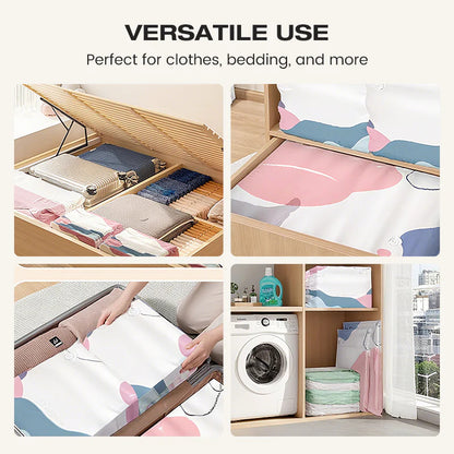 🛏 3D vákuové kompresné vrecko bez pumpy｜Ručne stlačte a vypustite vzduch, čím ušetríte značné miesto na paplónoch a zimnom oblečení✨
