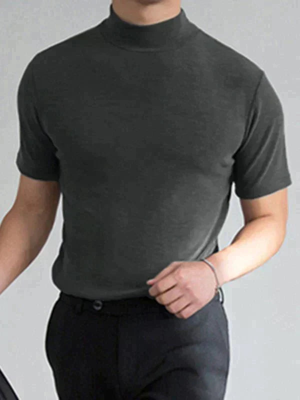 🔥👕 Pánske tričko s vysokým výstrihom a úzkym strihom
