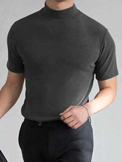 🔥👕 Pánske tričko s vysokým výstrihom a úzkym strihom