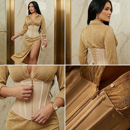 🎀Časovno omejen 50 % popust👗Dvojno nastavljiva naprava za oblikovanje in zategovanje pasu za takojšnjo postavo peščene ure.