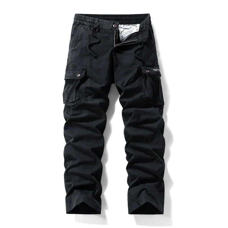 👖🛠️ Pánske taktické nohavice zo 100 % bavlny v khaki farbe – s množstvom vreciek