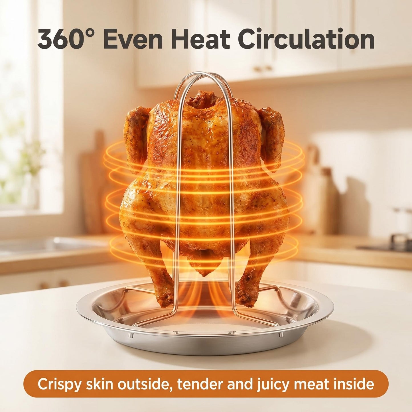 🍗🔥Vertikálny rošt na pečenie kurčiat z nehrdzavejúcej ocele 304 | S odkvapkávačom, udrží vašu rúru čistú, ideálny na doma aj na kempovanie, časovo obmedzená špeciálna cena