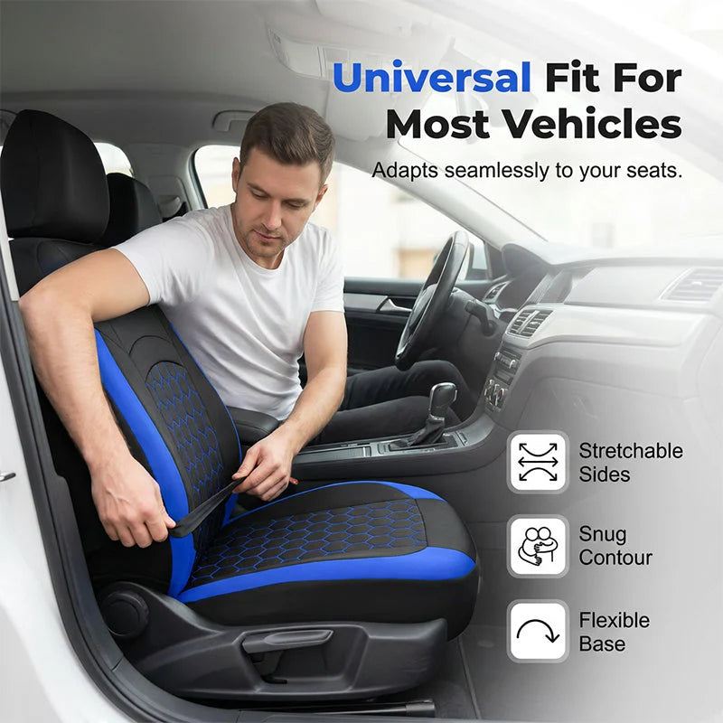 🚗9-dielna univerzálna sada poťahov na autosedačky pre 5 sedadiel, vodeodolná, odolná voči škvrnám, elastická, ochrana celého sedadla🧼