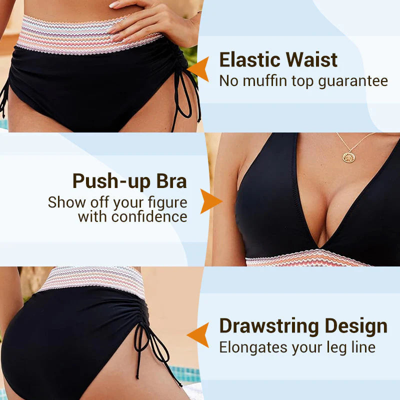 🔥Teraz v predaji💥 – 👙 Bikini set s vysokým pásom, tvarujúci bruško, vo viacerých farbách