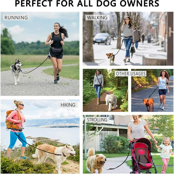 🐕Časovno omejen 50 % popust💨Elastični povodec za namestitev na pas, za uporabo brez rok, za tek in sprehajanje psov, z oblazinjenjem in blaženjem udarcev