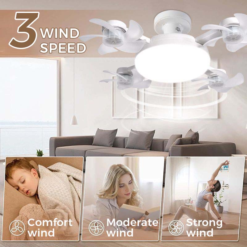 🪞Neviditeľné skladacie stropné svietidlo s ventilátorom｜Kombinácia svetla a ventilátora vyzerá skvele aj na nízkych stropoch✨