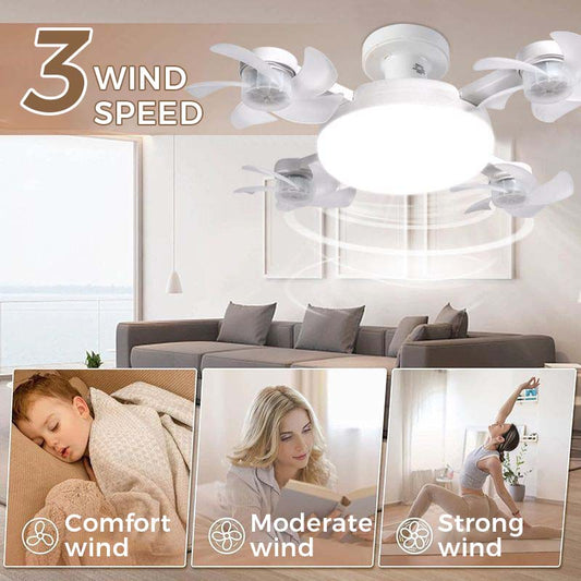 🪞Neviditeľné skladacie stropné svietidlo s ventilátorom｜Kombinácia svetla a ventilátora vyzerá skvele aj na nízkych stropoch✨