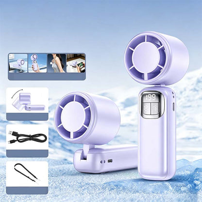 ❄️Skladací ventilátor 5 v 1 s polovodičovým chladením｜199 úrovní rýchlosti vetra, dlhá výdrž batérie, prenosný ventilátor na ľad✨