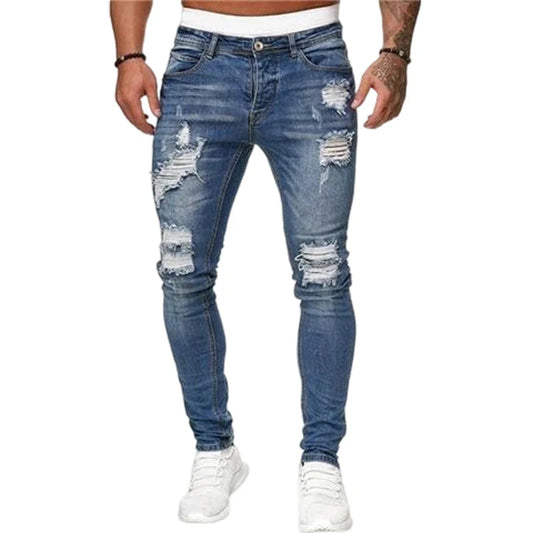 🔥🎁Nová 50 % ZĽAVA🔥Štýlové pánske skinny džínsy s efektom opotrebovania