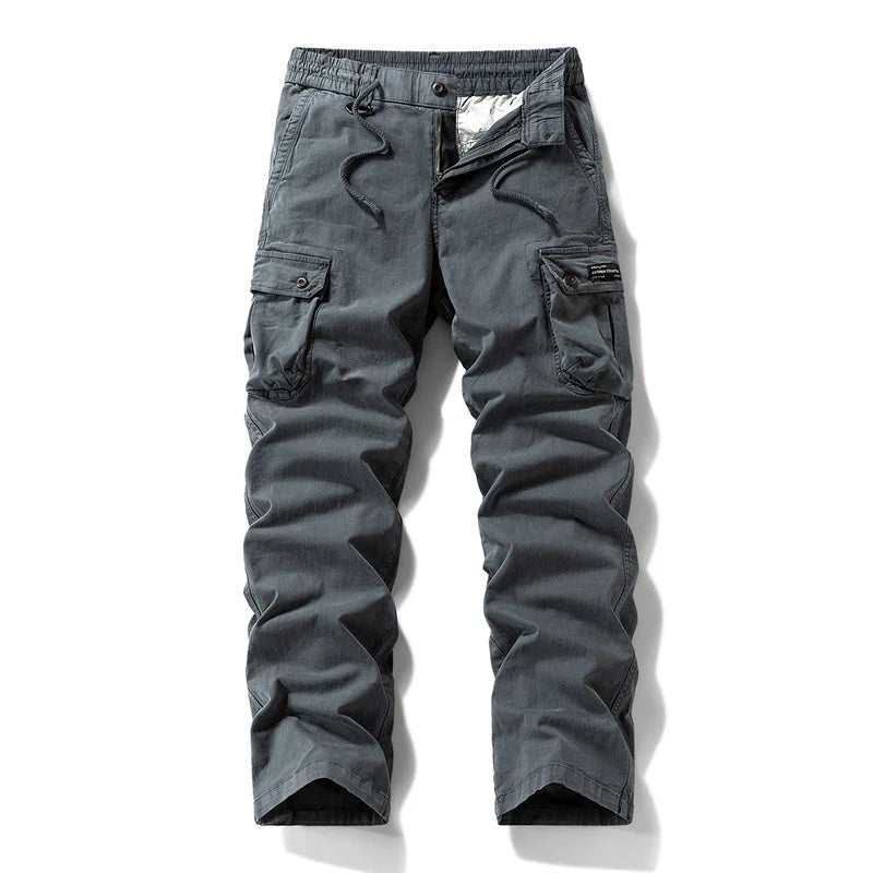 👖🛠️ Pánske taktické nohavice zo 100 % bavlny v khaki farbe – s množstvom vreciek
