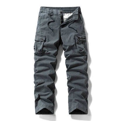 👖🛠️ Pánske taktické nohavice zo 100 % bavlny v khaki farbe – s množstvom vreciek