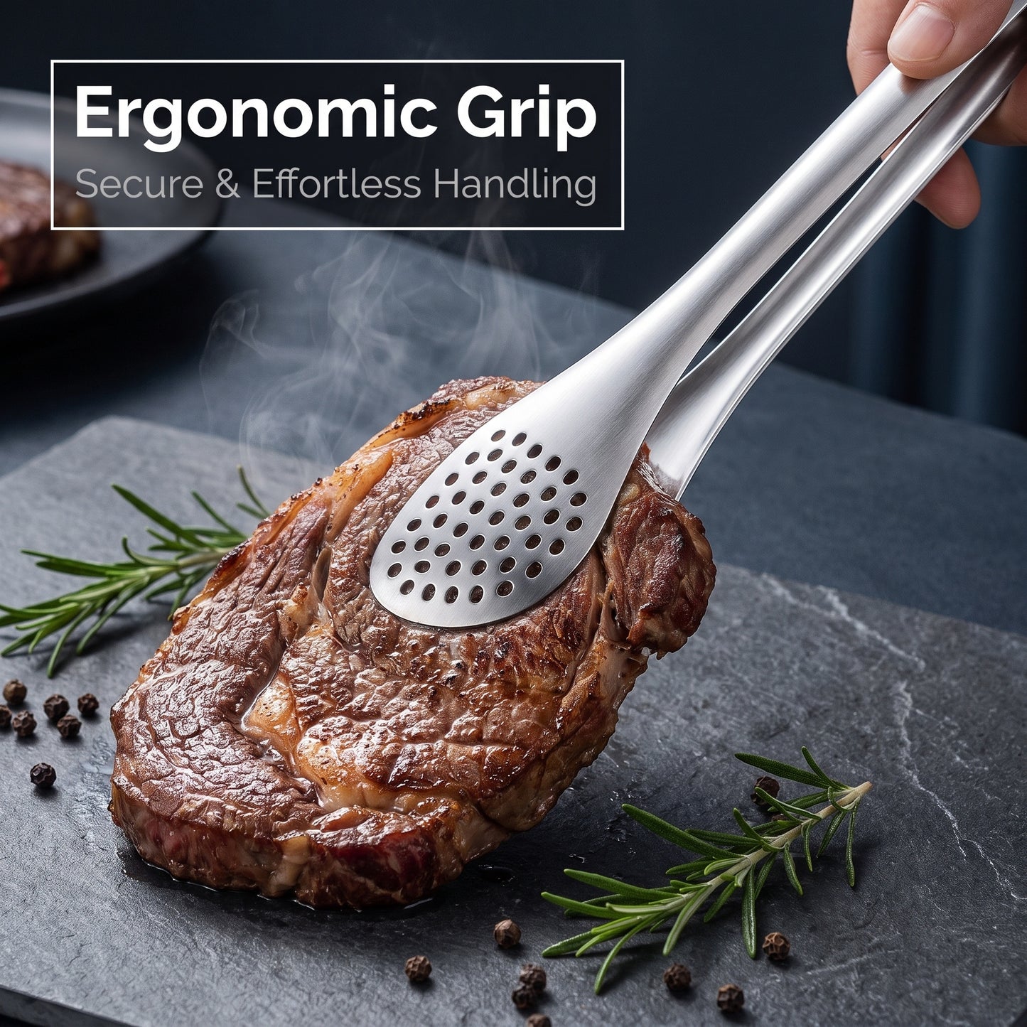 🥩Kliešte na potraviny z nehrdzavejúcej ocele 304｜Dvojúčelový nástroj na domáce grilovanie a kempovanie🍖