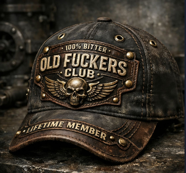 【🎁📿Náhrdelník s ružou zdarma🎁】🧢Old Fuckers Club Vintage čiapka s výšivkou