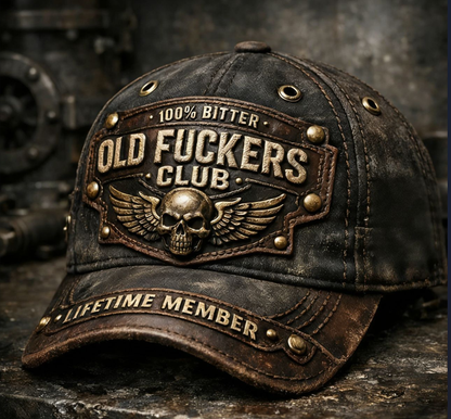 【🎁📿Náhrdelník s ružou zdarma🎁】🧢Old Fuckers Club Vintage čiapka s výšivkou