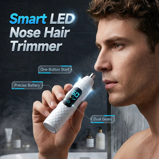 Časovo obmedzená ponuka 👃 Nabíjateľný zastrihávač chĺpkov v nose s LED ｜Dvojrýchlostný výkon, šetrný k nosu, umývateľný✨