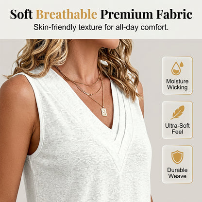 ✨👚 Tento vrstvený top s výstrihom do V je mäkký, odvádza vlhkosť, všestranný a štýlový, ideálny na každodenné nosenie