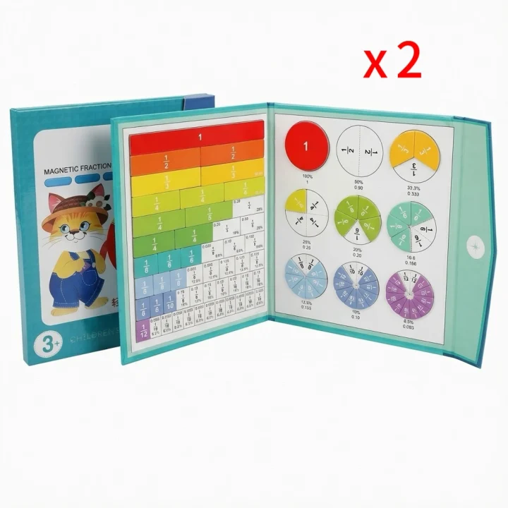 Časovo obmedzená 50% zľava 📖 Magnetická učebná pomôcka na zlomky v knižnom štýle, praktická pomôcka na učenie matematiky pre deti 🧲