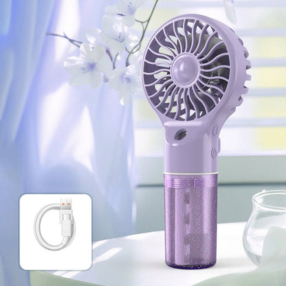 💦Ručný ventilátor s nano sprejom｜🍃Štyri nastaviteľné rýchlosti vetra, dvojitý chladiaci účinok: prúdenie vzduchu, hydratácia a rozprašovanie.