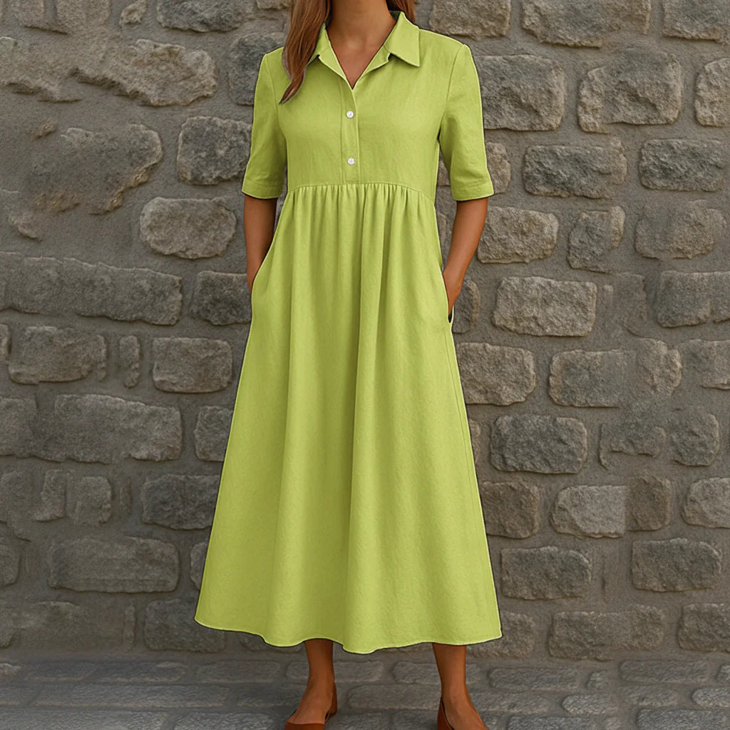 👗Ležérne midi šaty s vysokým pásom pre ženy