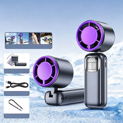 ❄️Skladací ventilátor 5 v 1 s polovodičovým chladením｜199 úrovní rýchlosti vetra, dlhá výdrž batérie, prenosný ventilátor na ľad✨
