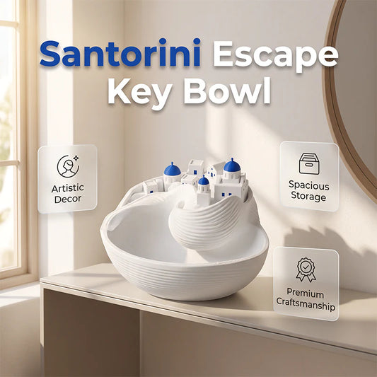 Časovo obmedzená zľava 🔑 Keramický úložný podnos Santorini - nevyhnutnosť do vašej vstupnej haly, na odkladanie kľúčov a šperkov 🏛️