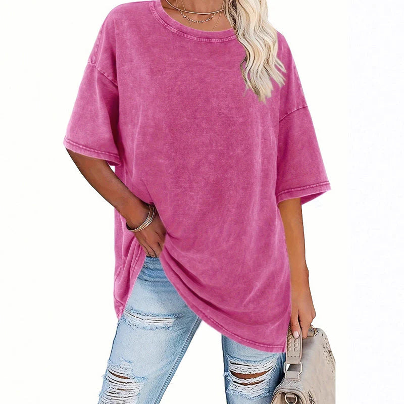 Dámske oversized tričko v vintage štýle s efektom vypraného vzhľadu